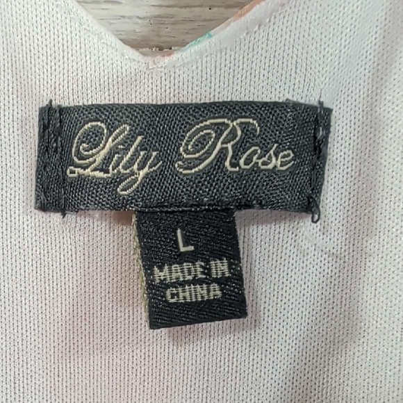 Lily Rose Floral Maxi Dress Large Sleeveless Criss Cross Back - Picture 2 of 6